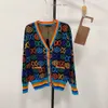 Italien-Designer-Damen-Strickjacke, Hemden, mit Buchstaben-Stickerei vorne, bequemer, klassischer Strickpullover, Strickmantel