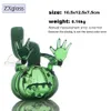 Hallowmas Mini Hookah Pumpkin Monster Dab Rigs Green Glass Bong For Dry Herb Smoking Novelty Style Water Pipe Bubbler Percolator 14mm Blow