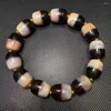 Piedras preciosas sueltas YC01 Pulsera de cuentas de cinabrio fino Dzi 14 11 mm Color blanco y negro Ágata natural Ji Potente amuleto coleccionable Alto