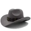 chapéus sboy wome masculino preto lã chapeu chapéu de cowboy ocidental jazz jazz sombrero hombre bon bargirl size 5658cm 230823