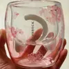 Starbucks Limited Eeition Sakura Cattail Mugs Coffee Mug Toys 6oz Pink Double Wall Glass Cups219i