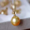 Boucles d'oreilles pendantes 16MM, collier avec pendentif en perles de coquillage doré, chaîne 18 pouces, cadeaux de vacances d'halloween, bijoux