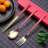 Dinnerware Sets Stainless Steel Spoon Body Forging Portable Tableware Difficult To Scratch Durable Kitchen Teaspoon Set Built In Clip