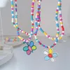 Catene da 17 km Boemia Butterfly Flows Perline Becklaces Colorful Cartoon Pandant Cocklace for Women Girls Jewelry Fashion Regali