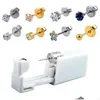 Stud 24pcsbox ingen smärtör Piercing Kit enklare lättare Safe Sterile Nose Gun Piercer Tool Earring Jewelry18711461 Drop Delivery Je Dhqyn