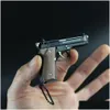 Dekompressionsleksak Beretta 92F Metal Pistol Gun Miniature Model Toys 13 Löstaglig handlättnad Fidget Keychain -gåva med Clear Holster DHBXV