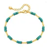 Strand ALLME Handmade 18K Real Gold Plated Brass Irregular Blue Natural Stone Turquoise For Women Wholesale