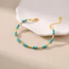 Strand ALLME Handmade 18K Real Gold Plated Brass Irregular Blue Natural Stone Turquoise For Women Wholesale