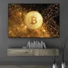 Schilderijen zwart en gouden bitcoin posters ANFD prints inspirerend geld canvas schilderen muurkunst foto's voor woonkamer cuadros decor 230823