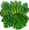 Faux kwiatowa zieleń 10 szt. Sztuczne rośliny tropikalne liście dłoni na Hawajie Luau Letnia impreza dżungli safari urodzinowy wystrój ślubny Fałszywe rośliny 230823