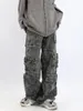 Damskie dżinsy amerykański styl retro street kamuflaż kombinezon kobiety Y2K HARAJUKU Modne spodni Para swobodne luźne spodnie 230823