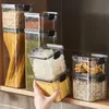 Botellas Frascos Caja de almacenamiento de alimentos de plástico sellada, dulces de cereales, frascos secos con tapa, almacenamiento en el refrigerador, Contenedores de tanques, artículos para el hogar, organizador de cocina 230824