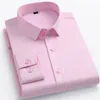 Men's Dress Shirts BAMBOOPLE Non-iron Office Shirts for Men Latest Anti-wrinkle Soft Business Without Pocket Smart Causal Purple Slim Fit AEchoice 230824