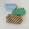 Makeup Bag Checkered Cosmetic Bags Blue Makeup Pouch Travel Toiletry Handbags Organizer