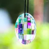 Decoraciones de jardín 2 unids 50 mm Oval Crystal Mesh Facetado Colgante Lámpara Accesorios de iluminación Sun Catcher Decoración colgante al aire libre