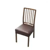 Chair Covers Seat Slipcover Bar Case Dining Cover Square Stool Round Elastic Thickened Solid Color PU