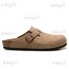 Pantoufles Hommes Femmes Designer Slides Sabots Sandales Boston Soft Footbed Cuir Taupe Moka Mink Thyme Mode Hommes Éraflures Pantoufles d'extérieur Chaussures Babiq05