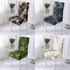 Coperture per sedie motivi per bordo oro copertura in marmo sedile di lusso in tessuto spandex in tessuto rimovibile per arredamento sala da pranzo