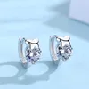 Stud Earrings Authentic 925 Sterling Silver Earring Fashion Butterfly Crystal For Women Girl Wedding Party Jewelry Gift