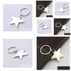 Keychains Lanyards Nieuwheid Star -vormige metalen sleutelhangers Aangepast logo voor geschenken Drop levering mode -accessoires OT0WA