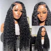 13x6 HD spets frontala peruk Deep Wave Human Hair Wigs 250% Curly 30 Inch Pets Front Wig 5x5 Glueless Wig Human Hair Ready to Wear