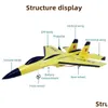 Electric/Rc Aircraft Electricrc Su35 Rc Remote Control Airplane 2.4G Fighter With Lamp Plane Glider Epp Foam Toys Kids Gift Drop Del Dhm5Y