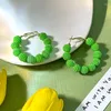 Orecchini a cerchio fatti a mano imitazione perle perle per donne Boho Fashion Summer Geometric Round Circle Jewelry