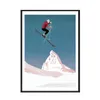 Abstract Snow Mountain Poster Print Wall Art Picture Nordic Style Stag Skier Canvas Painting Art Aisle Living Room Bedroom Decor Wo6