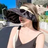 Sombreros de ala ancha Visera Sombrero Protección UV Chica Estilo coreano Gorra Amor Corazón Protector solar Vacío Top Verano Sol