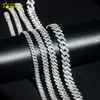 Preço de atacado VVS Moissanite 2 linhas Miami Gold Chain Chain Colar 925 Sterling Silver Diamond Mossanite Link