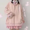 Felpa con cappuccio da donna con cappuccio da donna con cappuccio con cappuccio con cappuccio zip up harajuku ricamato di orso divertente top carini 2023 maniche lunghe coreane