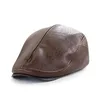 Boinas Invierno Hombre Diseño Boina Señora PU Sboy Cap Masculino Cuero Cálido Ivy Sombreros 5559cm 230823