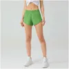 Yoga Outfit Lu-16 Summer Track That 2,5 pouces Ty Shorts Lâche Respirant Séchage rapide Sports Pantalons Femmes Jupe Polyvalente Casual Side Dhcd1