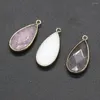Charms Natural Stone Pendant Faceted Water Drop Shape Charm For Jewelry Making DIY Bracelet Earrings Necklace Accessories Size 16x35mm