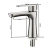 Bathroom Sink Faucets Manufacturers Wholesale Stainless Steel Brushed Simple Square Faucet Basin Washbasin Single Cold