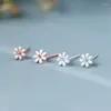 Orecchini per borchie piccoli fiori margherite orecchini femminile color argento piccoli regali per donne amiche amiche gioielli
