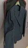 Herren Blazers Hosen Herbst Kiton Camel Haare Business Navy Blue Anzüge