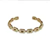 Bangle Real Gold Ploated Zirkoon Chain Open Bracelet Dongdaemun Super Flash Temperament hoogwaardige sense mode sieraden