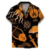 Camisetas masculinas 2023 Personalidade casual de verão Male praia ao ar livre camisa estampada Sleep Romper Tee Men