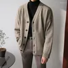 Herentruien 2023 Autumn Sweater Cardigan Single Breasted vaste kleur Gebreide mannen Causale truijas Mens Knitwear B131