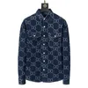 Fashion fit Casual Denim dress shirts Popular Embroidery business Polo blouse Men's long sleeve Clothing mix order