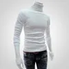 Men's Sweaters 2023 Foreign Trade Solid Color T-shirt High Collar Long Sleeve Spring Autumn Winter Base Shirt Knitted Korean Pu