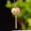 Correntes antigas artesanato de ouro cloisonne esmalte magpie court estilo colar colar jóias de cadeia de clavícula vintage hanfu acessórios