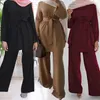 Pantalon deux pièces pour femmes, costume musulman, mode, grande jambe Large, à lacets, arabe, Islam, turquie, ensemble 2 pièces