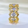 Cluster Rings Vinregem Lab создал Sapphire Gemstone 18k золотой винтаж 925 Серебряное серебряное кольцо для женских ювелирных украшений оптом
