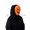 Party Masken Cosplay schreckliche gruselige Horror beängstigende Kürbis lustige Halloween -Maske mit schwarzem Kerchief Vollgesicht Kostüm Requisite für Karnevalparty 230823