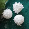 Décoration de fête 8/10cm boule de noël blanche ornements fleur arbre de noël suspendu 2023 année pendentifs décor à la maison