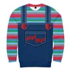 Herren Hoodies Mode Männer Sweatshirts 3D Full-Druck-Horrorfilm Chucky Hoodie/Sweatshirt Kleidungs ​​Cosplay Kostüm Unisex Hoody Streetwear