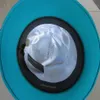 Men's Fashion Fedoras Wool Cap Male Lake Blue Jazz Classic Light Felt Fedora Hat Godfather Cowboy B-8119 Wide Brim Hats308x