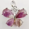 Hänghalsband Amethyst Stone Bead Butterfly Animal Jewelry for Woman Gift S240